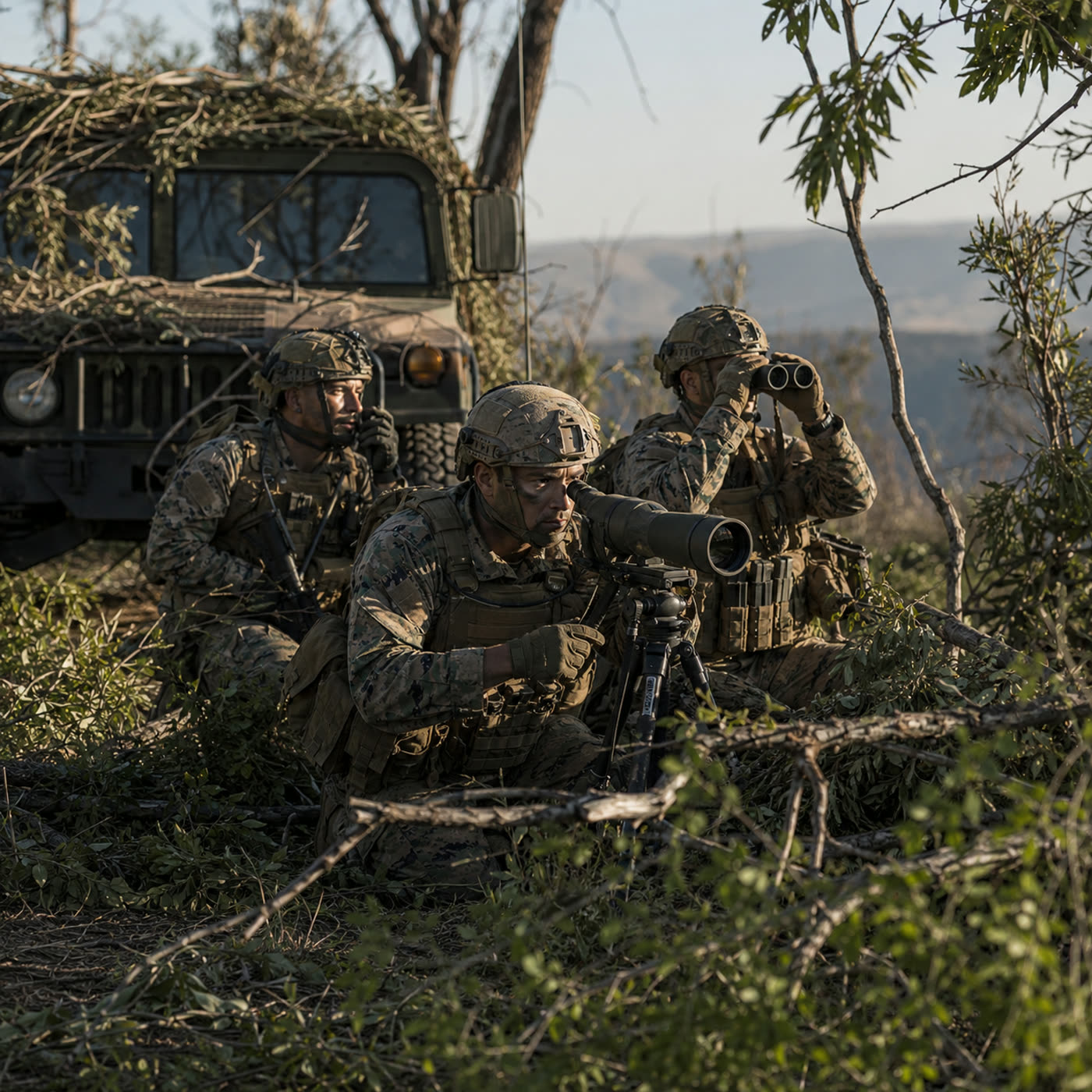 Scouts on position in the field